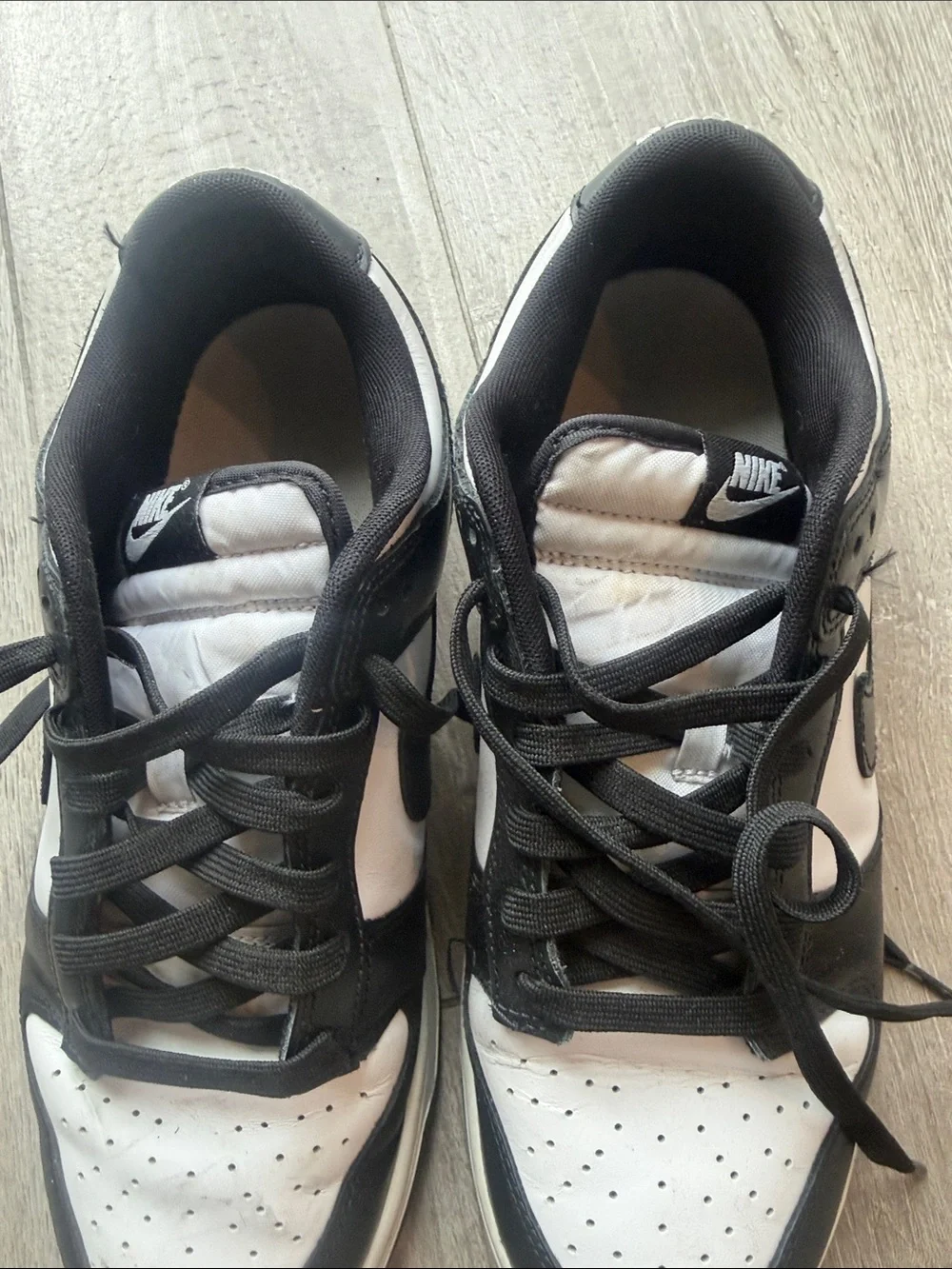 Nike Black and White Low-Top Sneakers with Swoosh